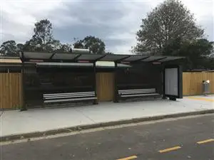 1B Translink city range shelter installed at a bus stop